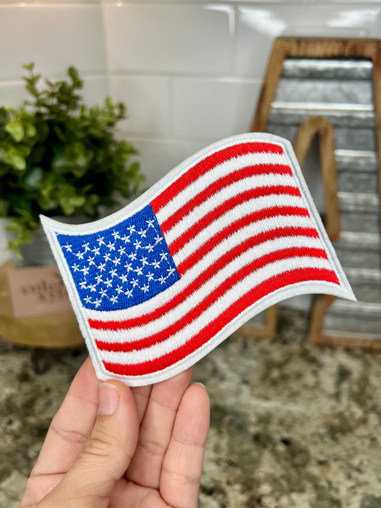 AMERICA FLAG - MINI CHENILLE PATCH