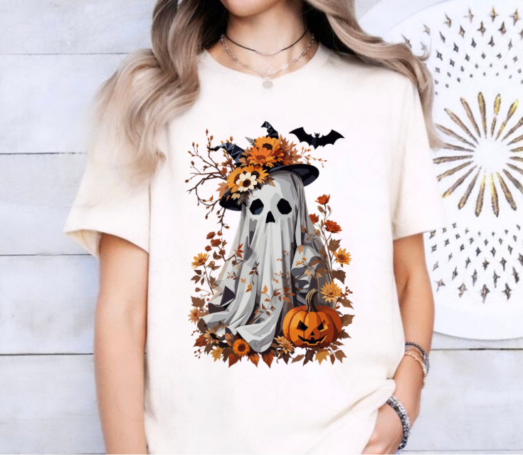 (DTF TRANSFER) PUMPKIN GHOST LEAVES