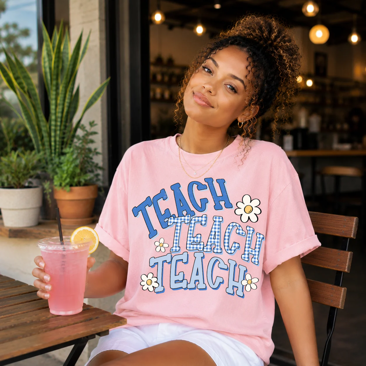 DAISY BLUE TEACH - DTF TRANSFER