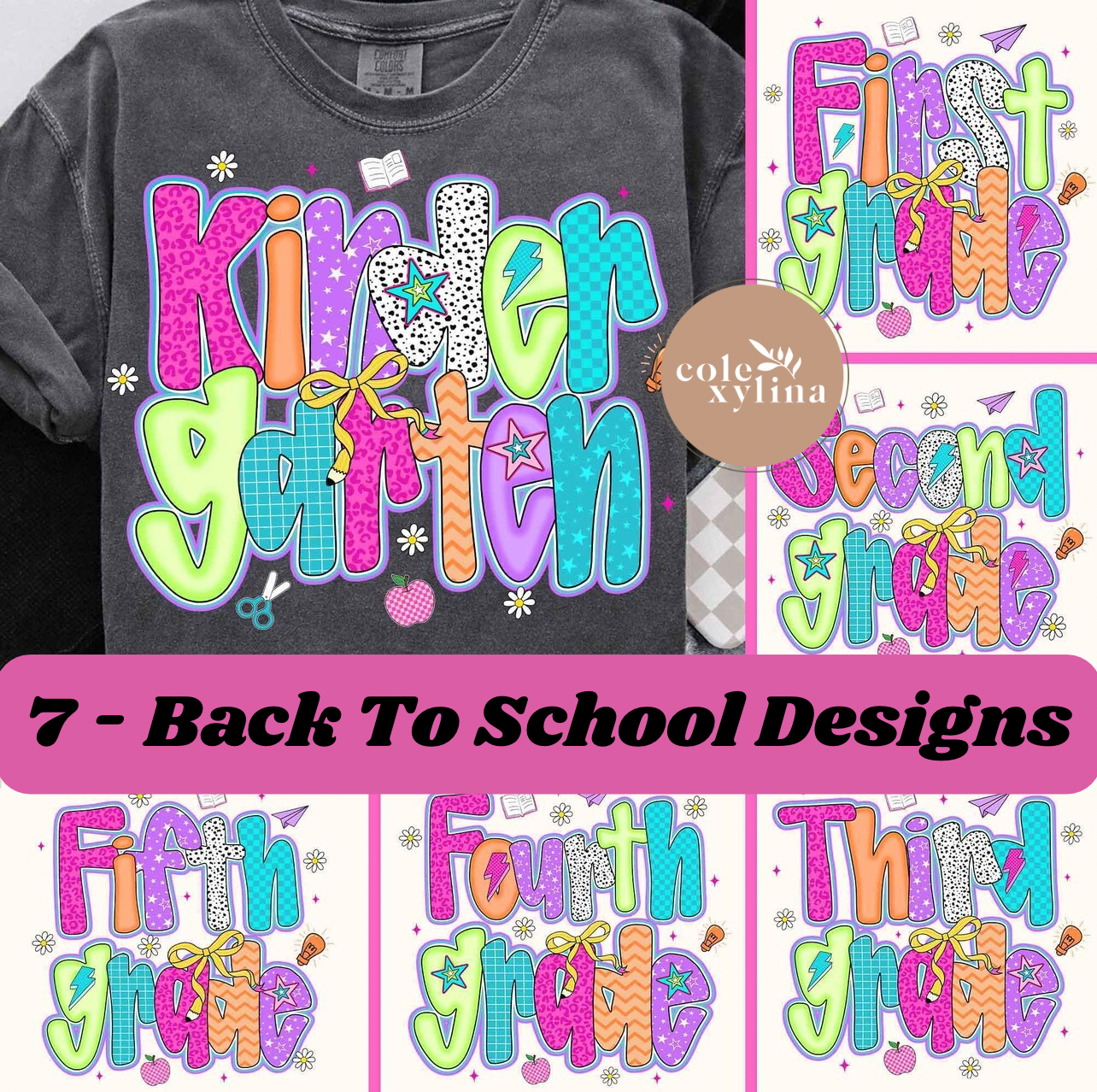 RETRO BACK TO SCHOOL GIRLS (7 OPTIONS) - DTF TRANSFER