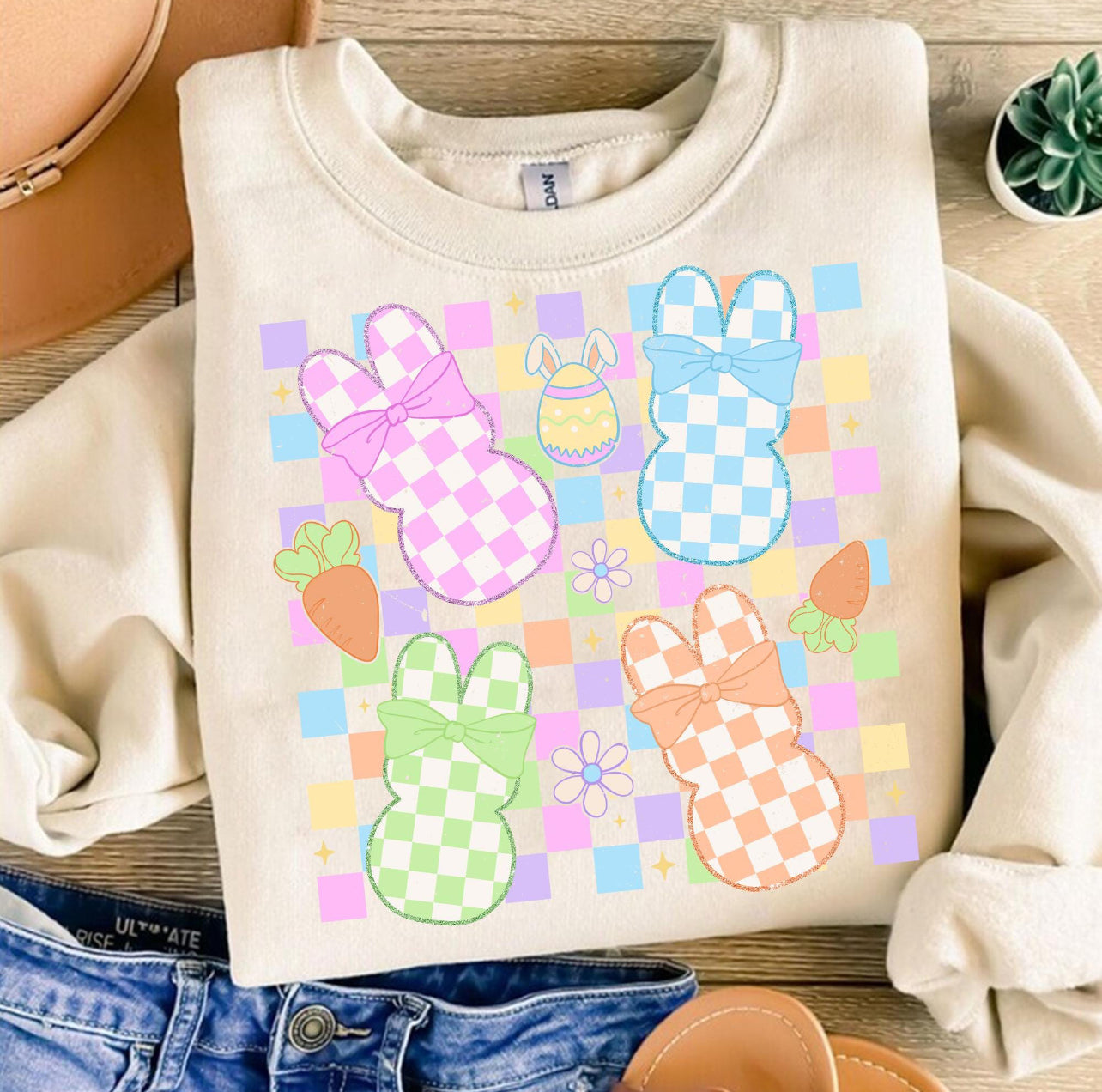 CHECKERED PASTEL EASTER - DTF TRANSFER