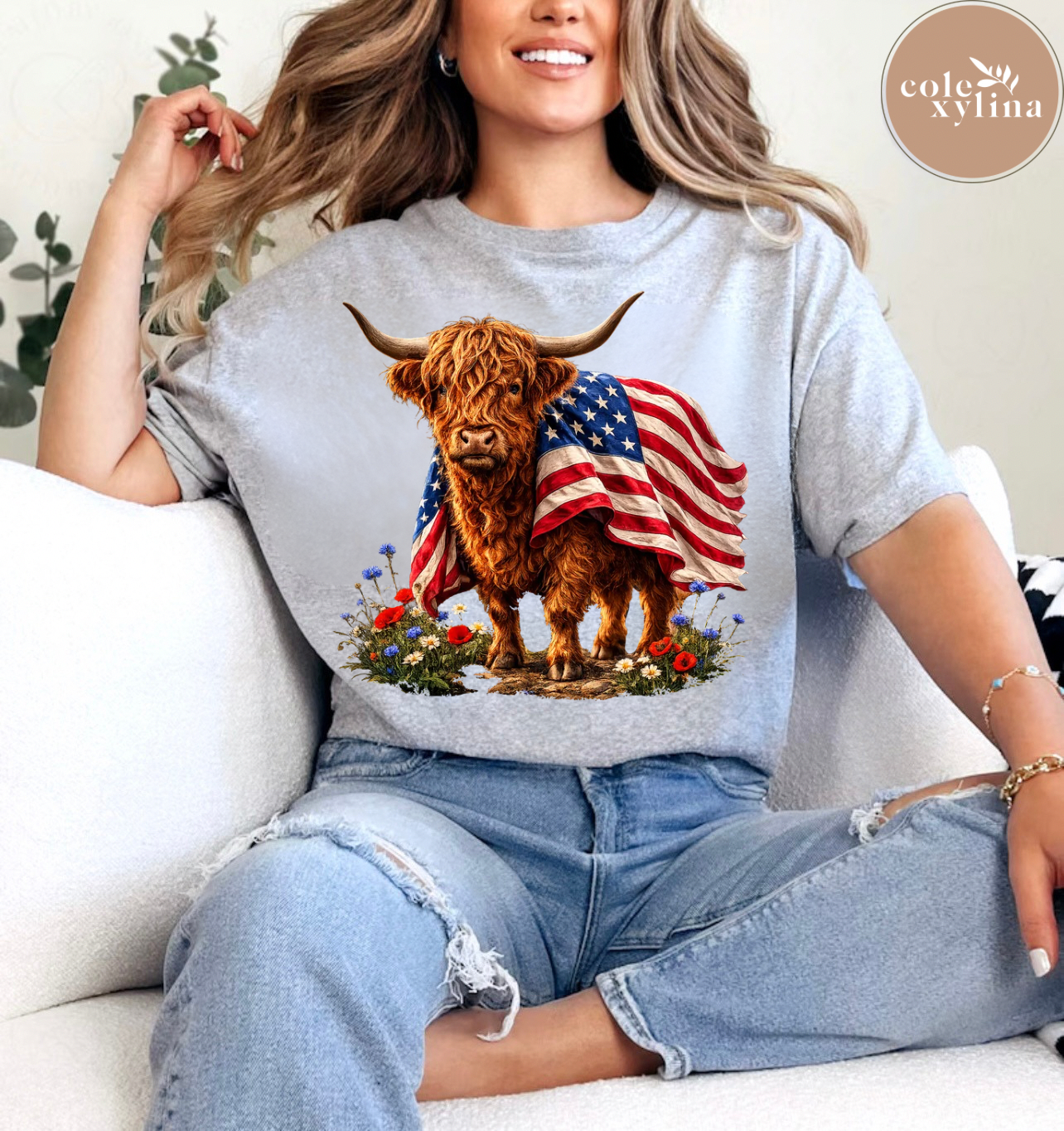 USA HIGHLAND COW - DTF TRANSFER