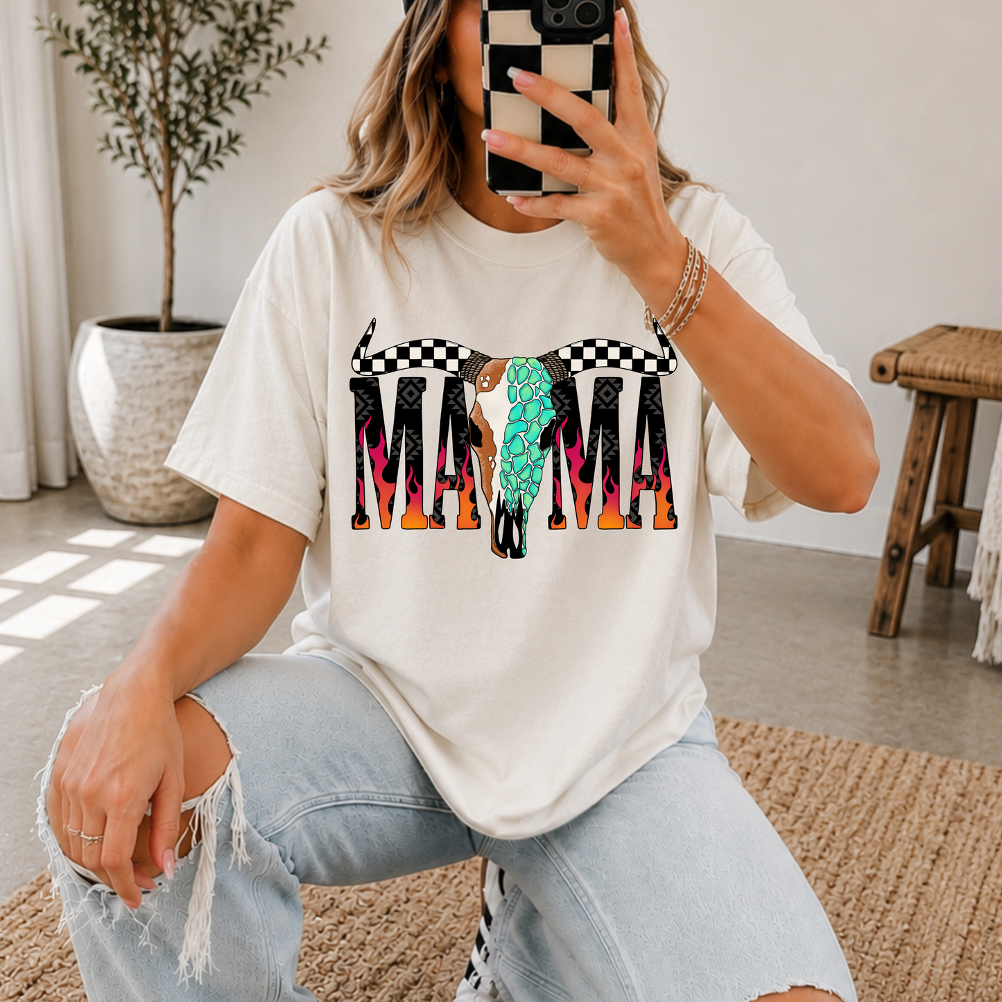 MAMA BULL SKULL - DTF TRANSFER