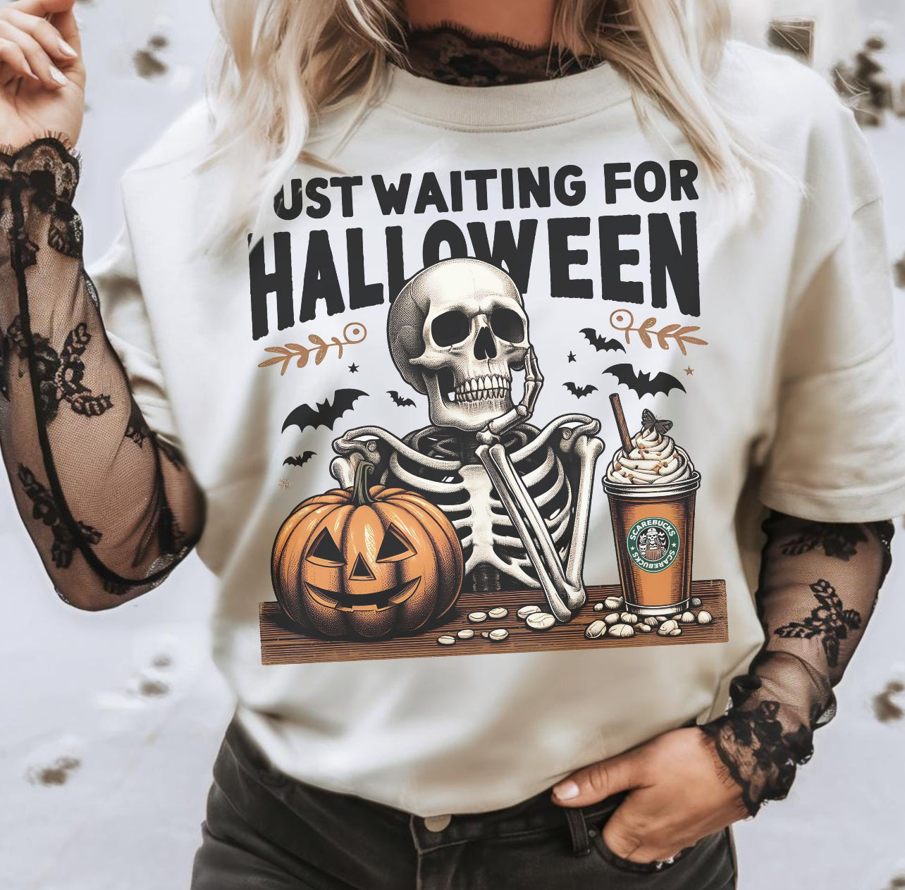 (DTF TRANSFER) JUST WAITING FOR HALLOWEEN