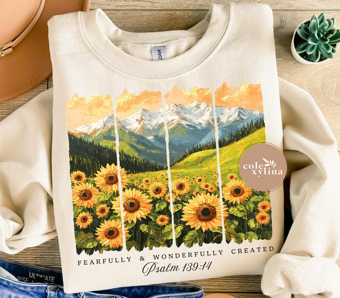 SUNFLOWERS PSALMS 139:14 - DTF TRANSFER