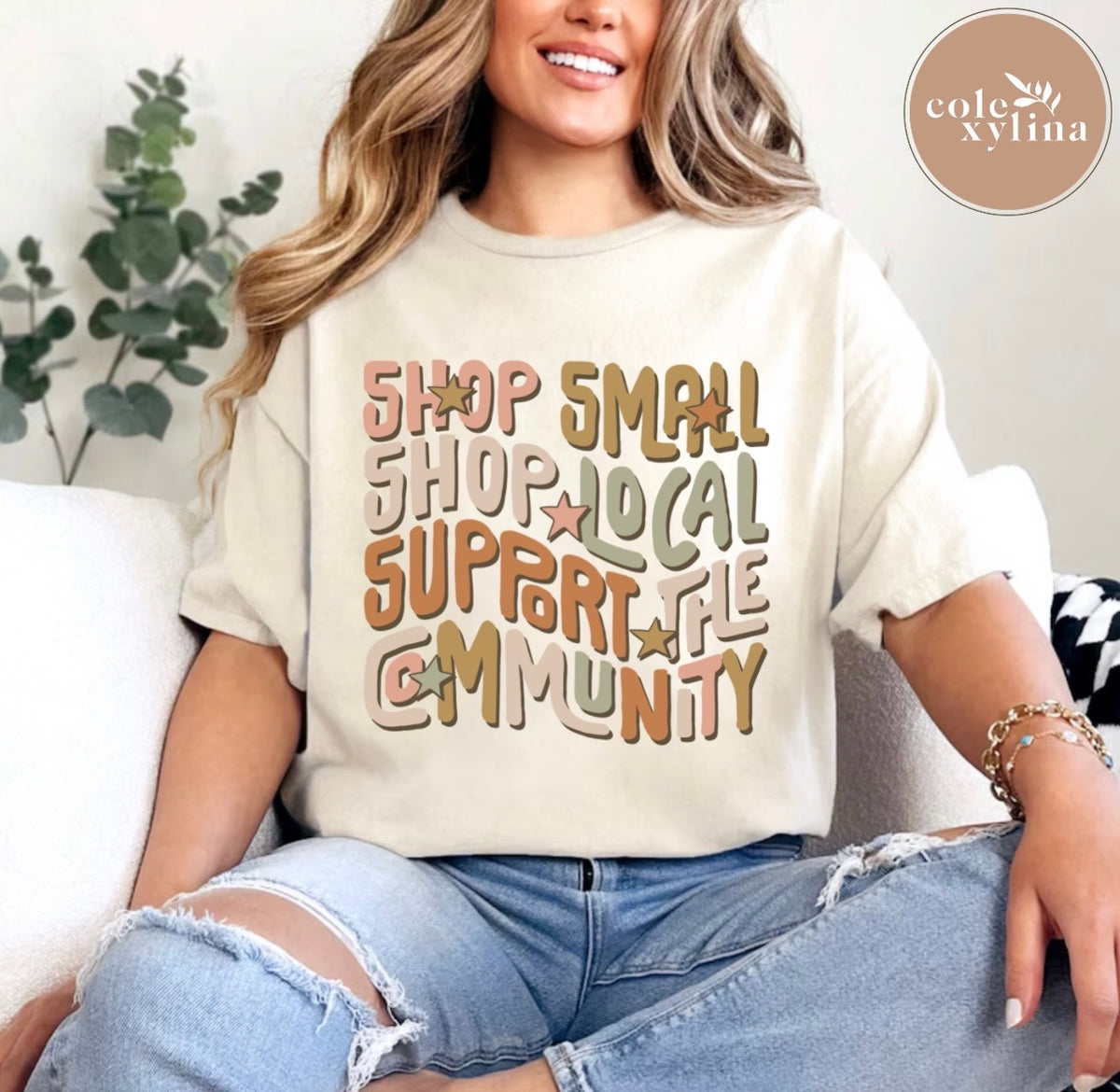 SHOP SMALL SHOP LOCAL SUPPORT THE COMMUNITY - DTF TRANSFER