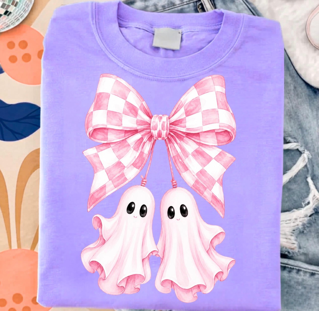 CHECKERED COQUETTE GHOST PINK - DTF TRANSFER