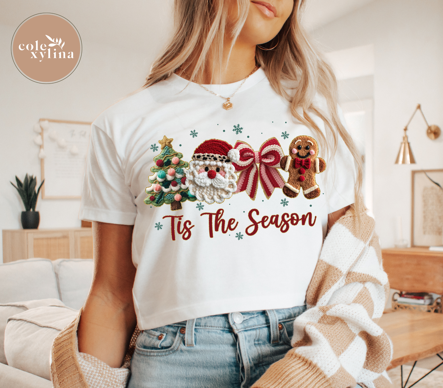FAUX STITCH CHRISTMAS TIS THE SEASON (2 OPTIONS) - DTF TRANSFER