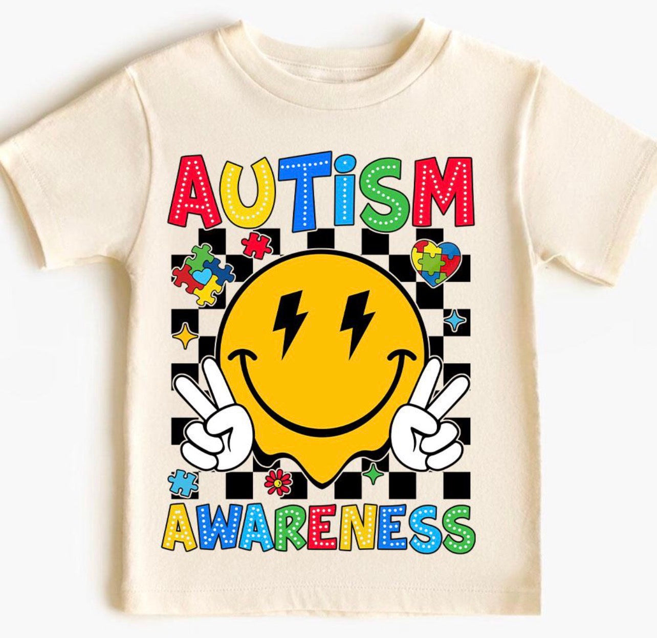 CHECKERED AUTISM AWARENESS - DTF TRANSFER