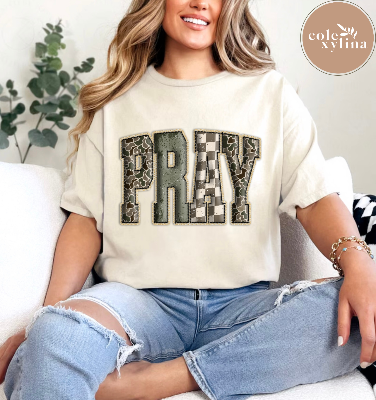CAMO VINTAGE PRAY - DTF TRANSFER