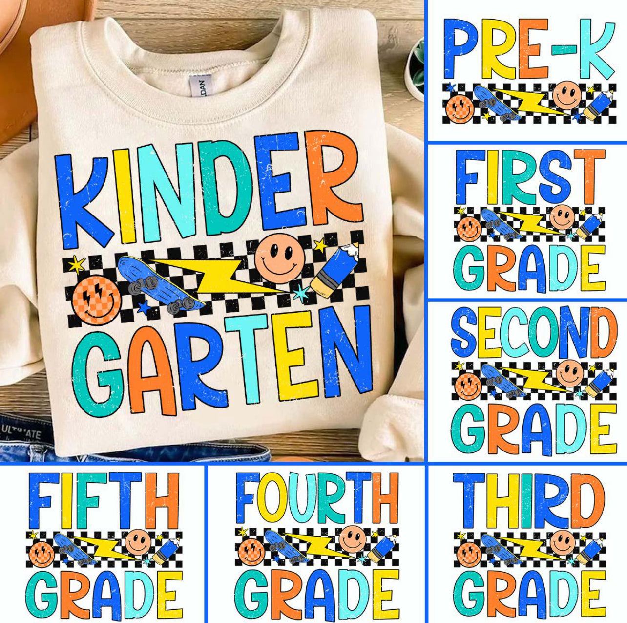 BOY CHECKERED BACK TO SCHOOL (7 OPTIONS) - DTF TRANSFER