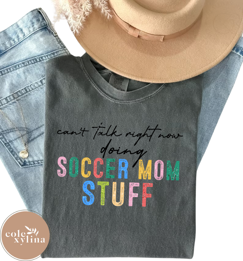 CAN’T TALK RIGHT NOW SOCCER MOM (SEPARATE TRANSFERS) - DTF TRANSFER