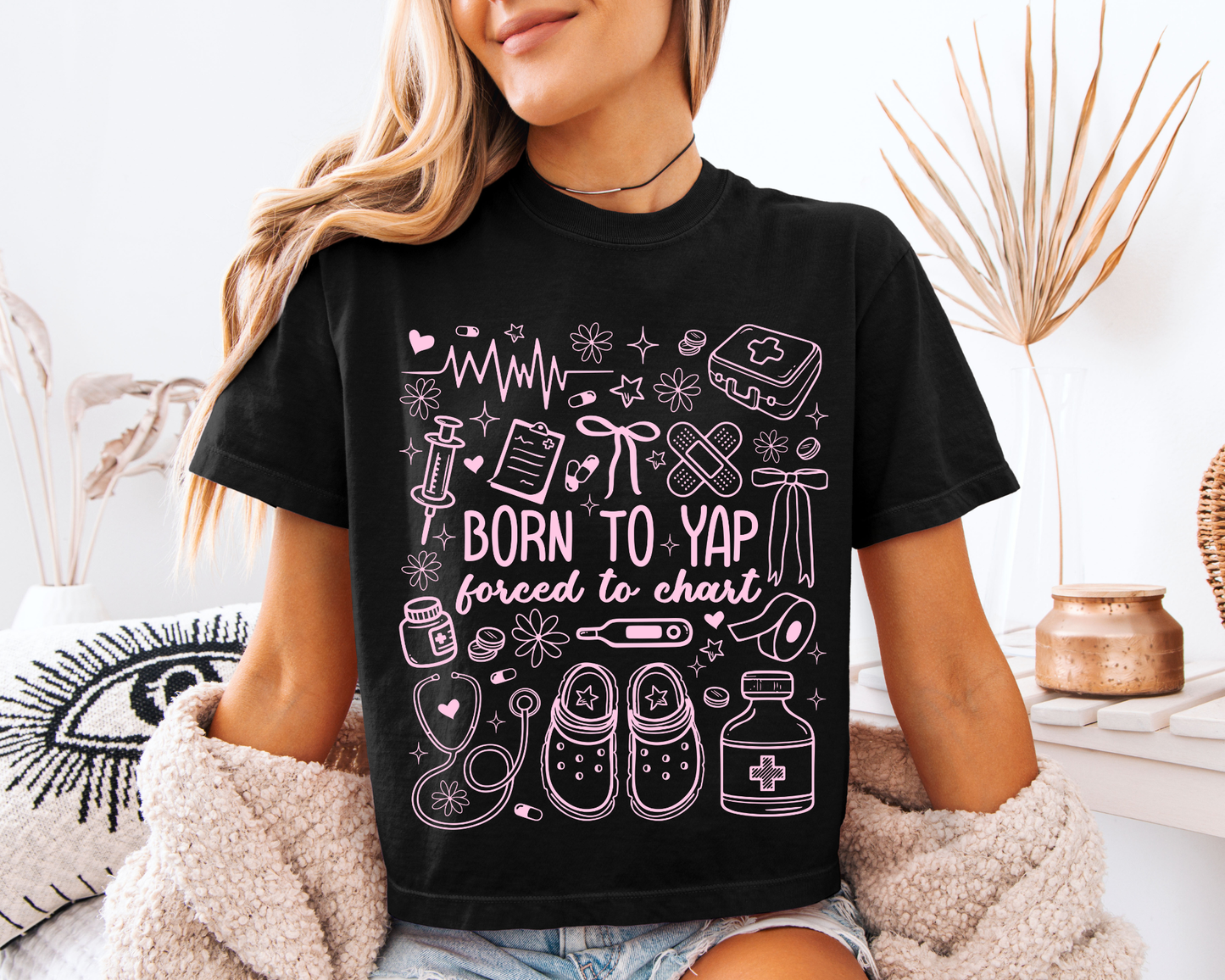 BORN TO YAP FORCED TO CHART (3 COLOR OPTIONS) - DTF TRANSFER