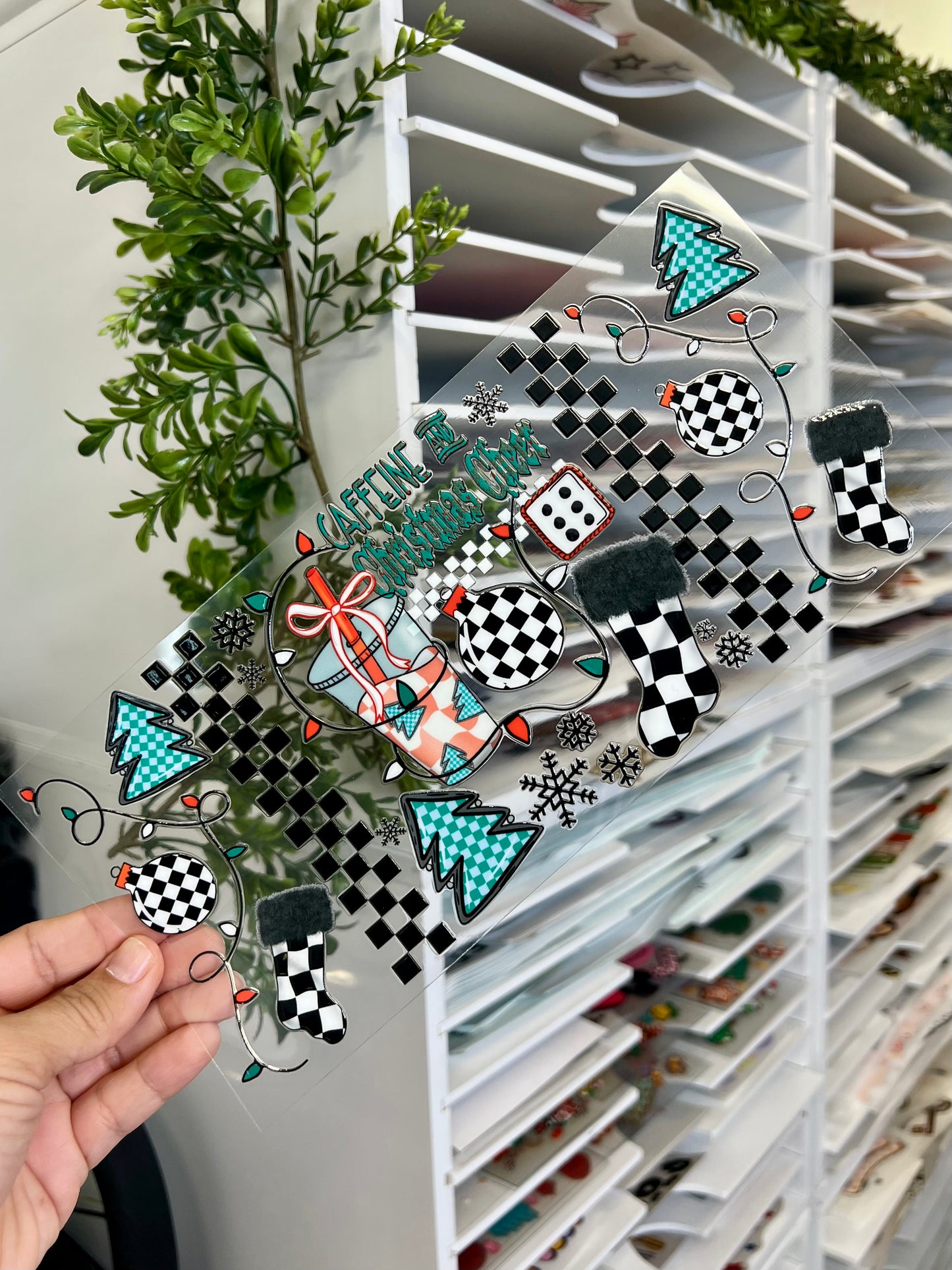 CAFFEINE AND CHRISTMAS CHEER - 16OZ WRAP DOUBLE SIDED