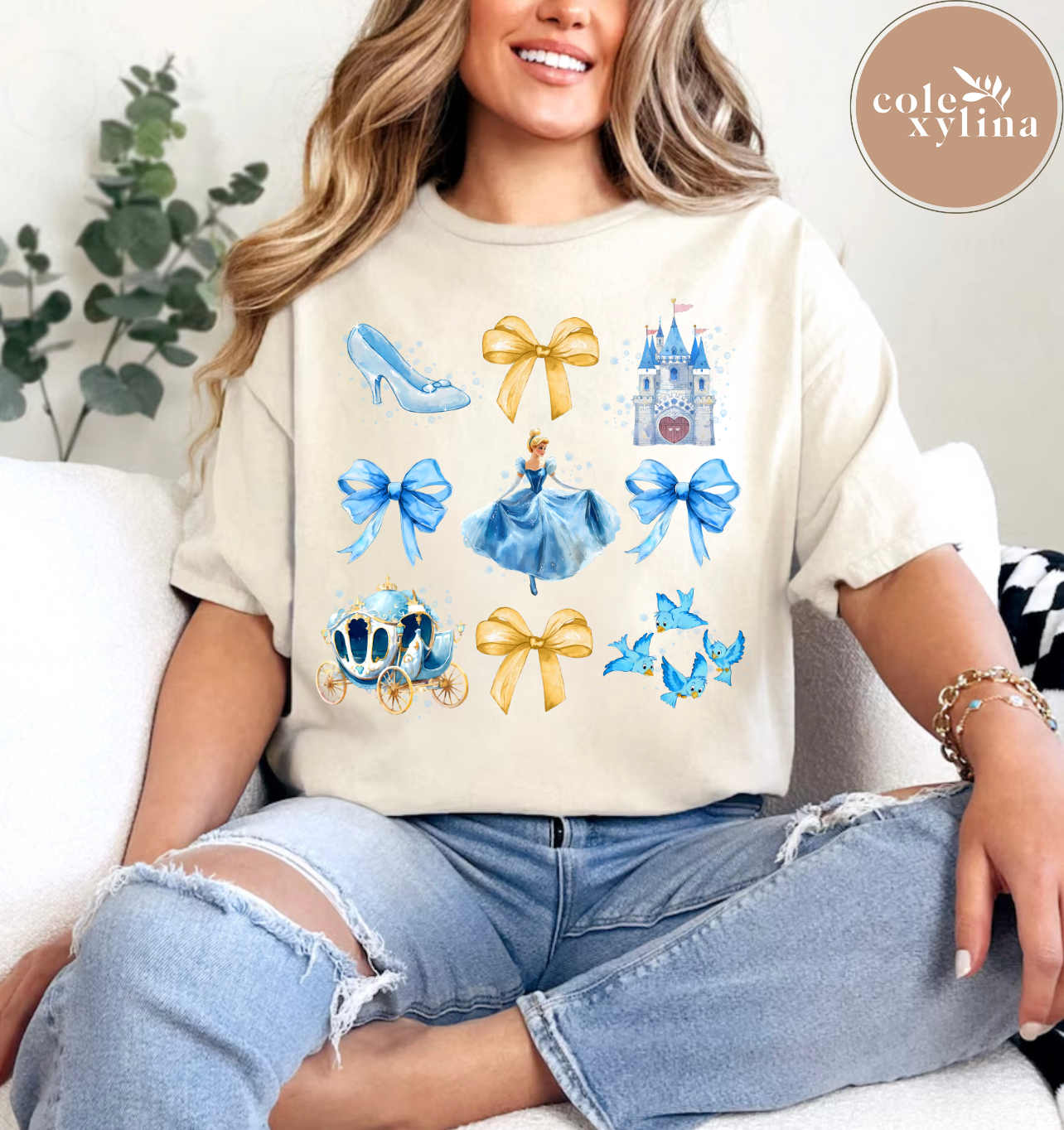 WATERCOLOR CINDERELLA COQUETTE - DTF TRANSFER