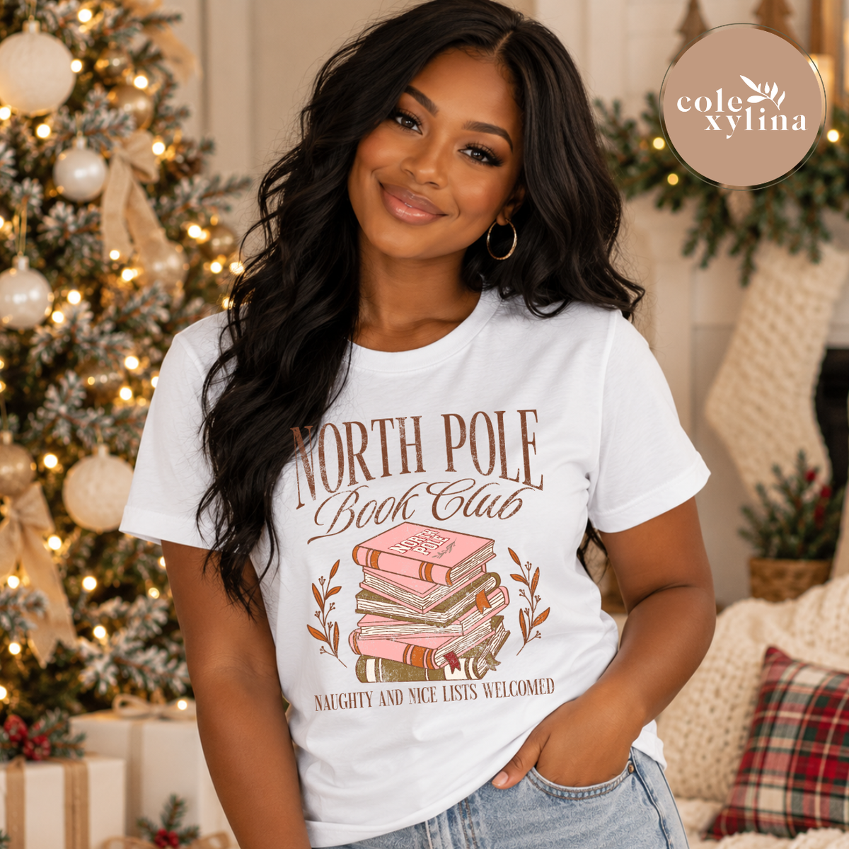 NORTH POLE BOOK CLUB BROWN GRUNGE - DTF TRANSFER
