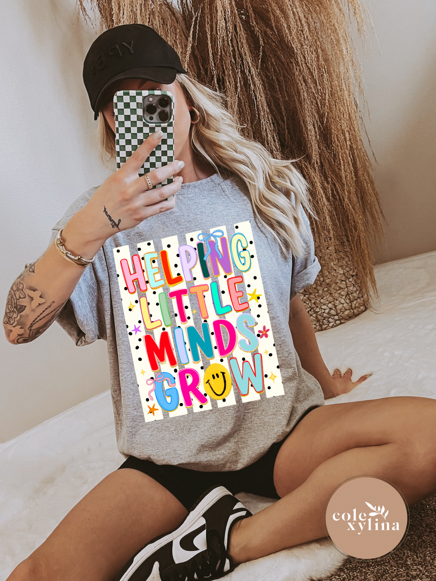 HELPING LITTLE MINDS GROW POLKA DOT STRIPES - DTF TRANSFER
