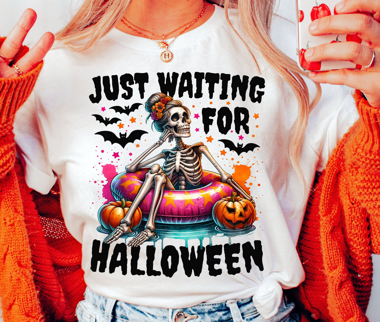(DTF TRANSFER) JUST WAITING FOR HALLOWEEN