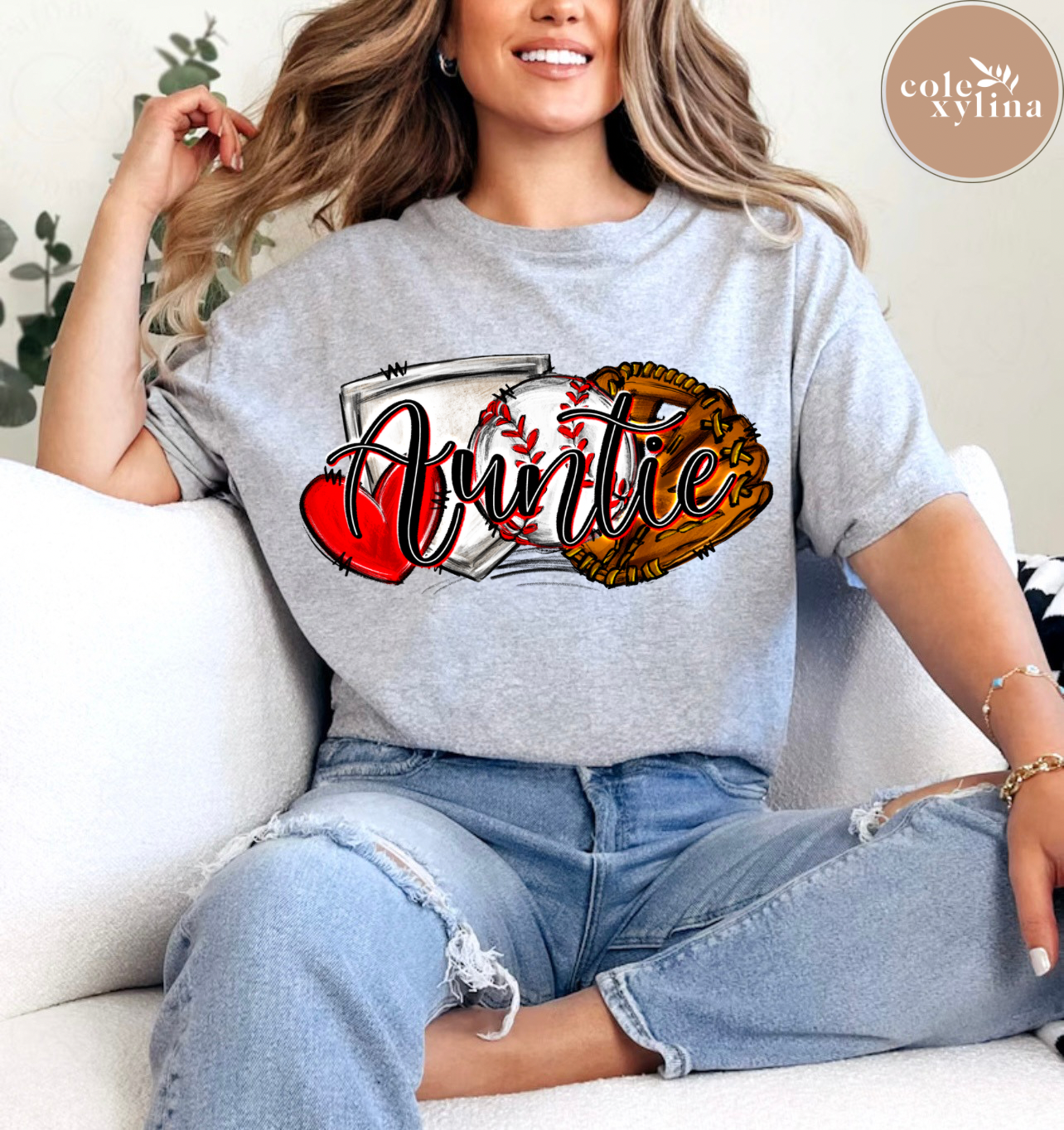 BASEBALL AUNTIE HEART - DTF TRANSFER