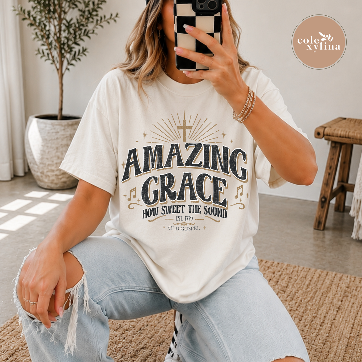 AMAZING GRACE CROSS - DTF TRANSFER