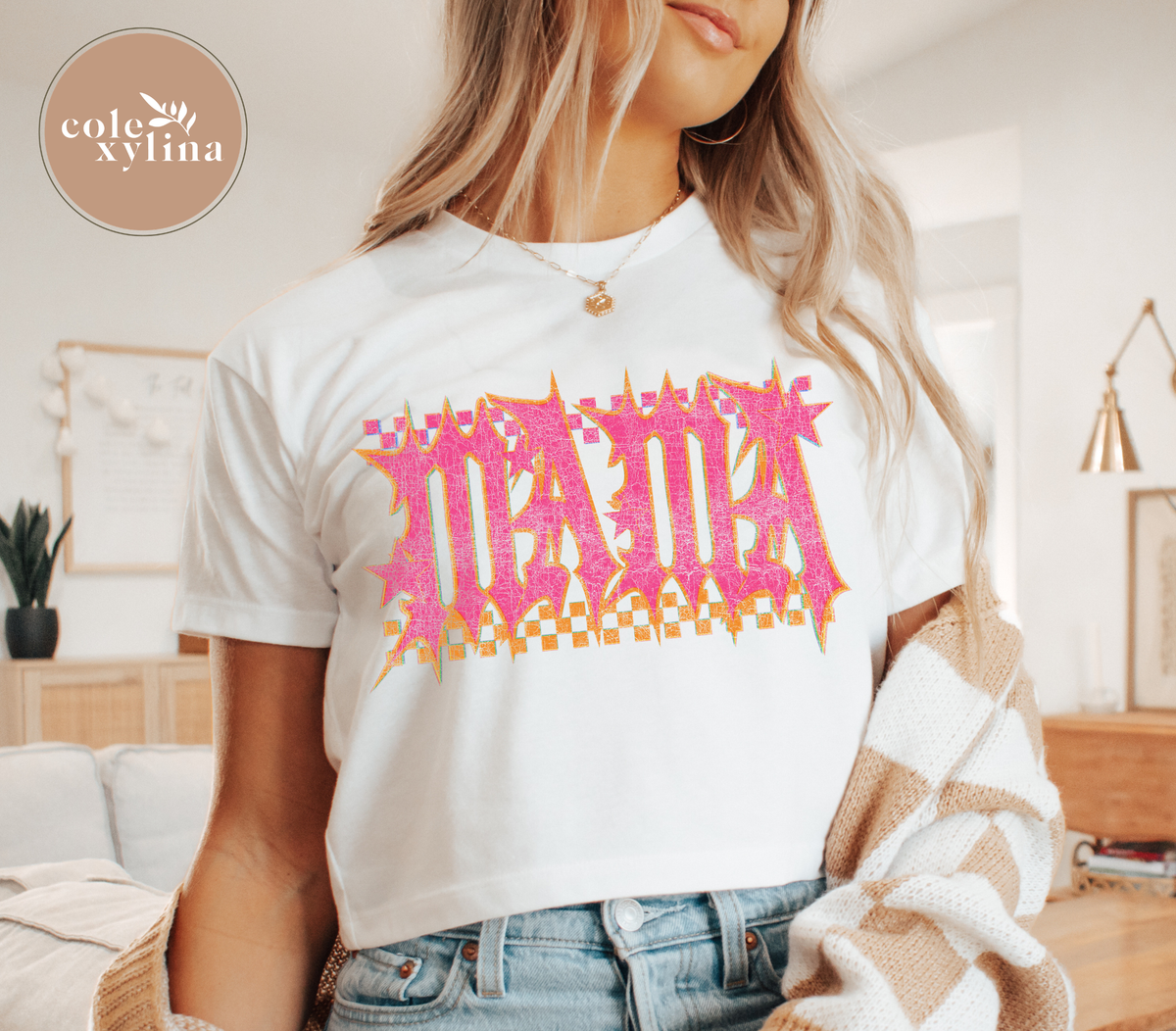 PINK & ORANGE RETRO MAMA - DTF TRANSFER