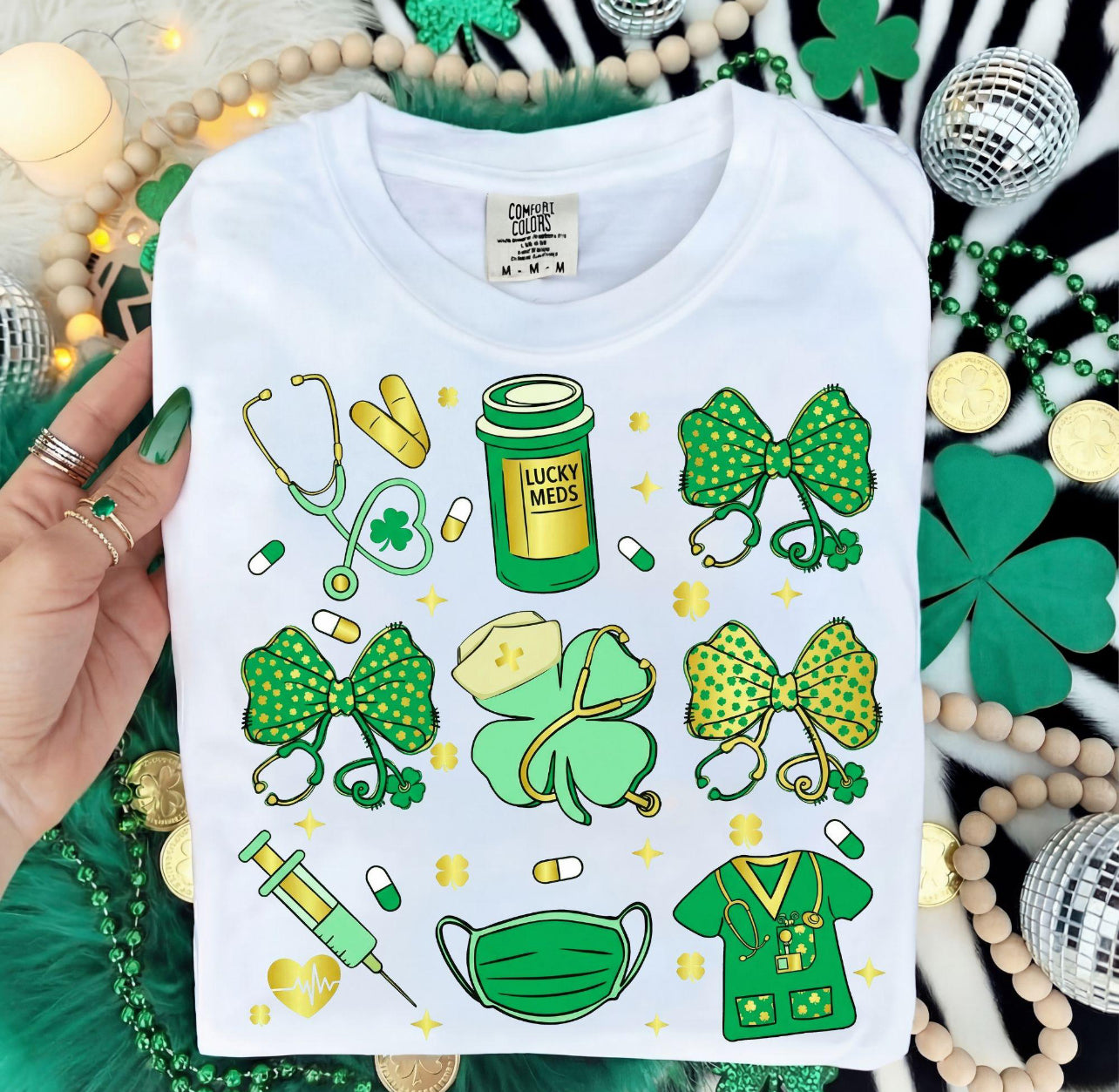 LUCKY CLOVERS NURSE - DTF TRANSFER