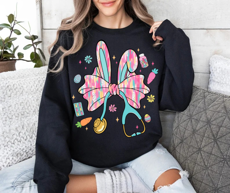 COLORFUL EASTER BUNNY NURSE - DTF TRANSFER