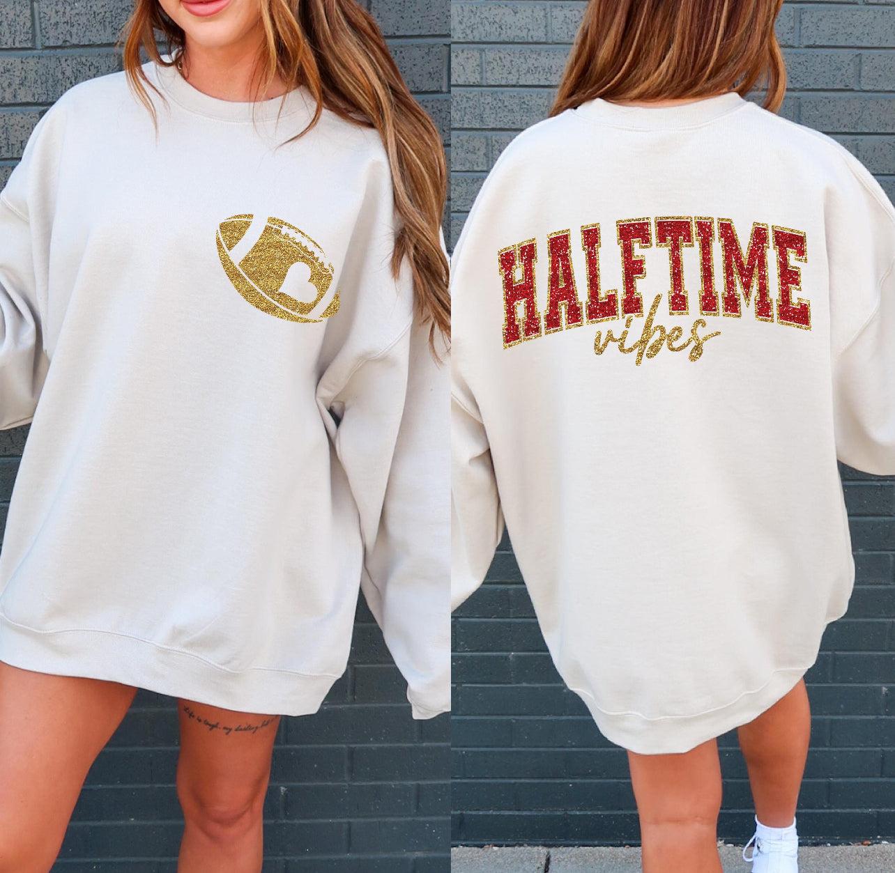 RED HALF TIME VIBES (2 PIECES) - DTF TRANSFER