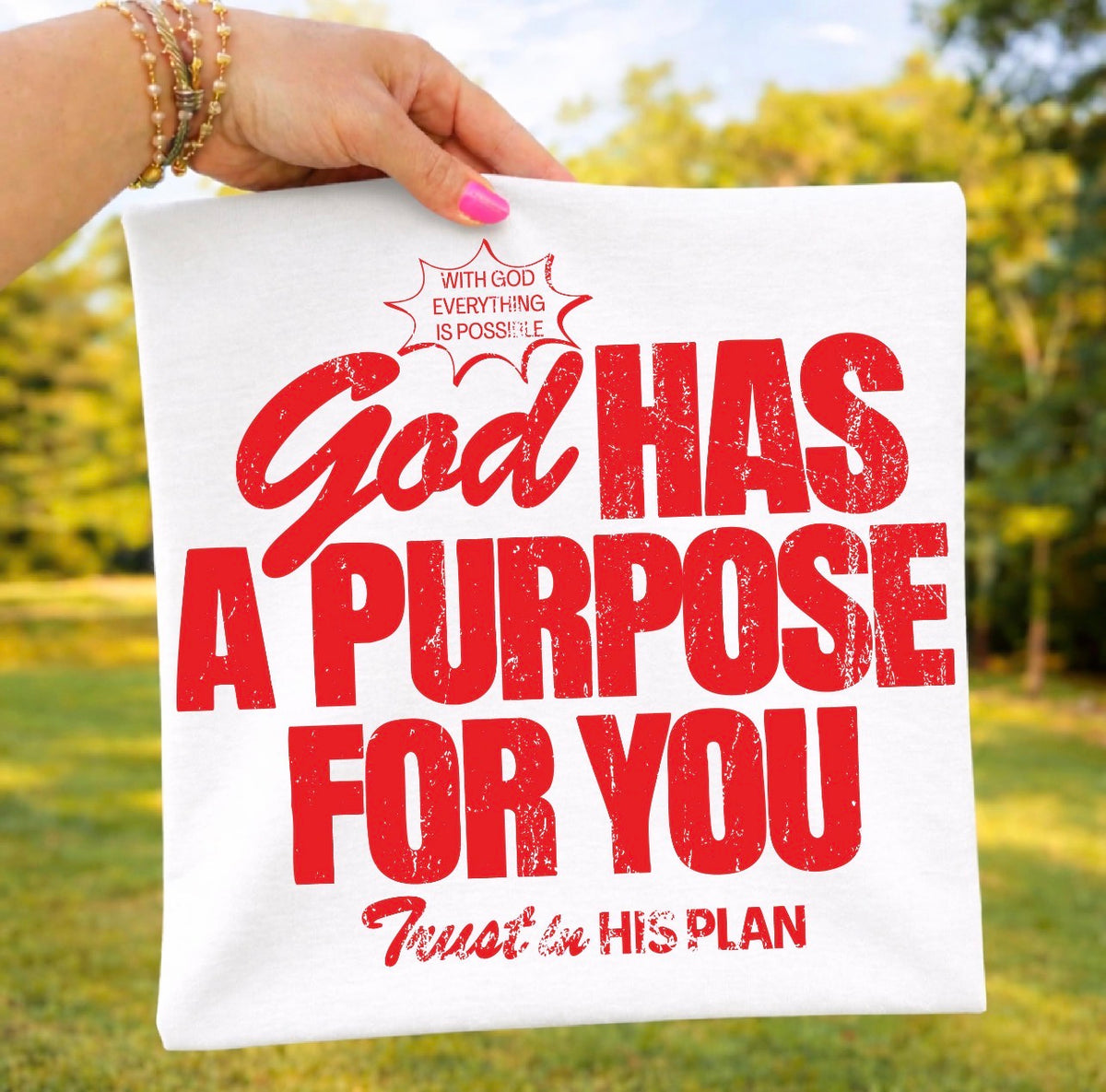 GOD HAS A PURPOSE FOR YOU RED - DTF TRANSFER