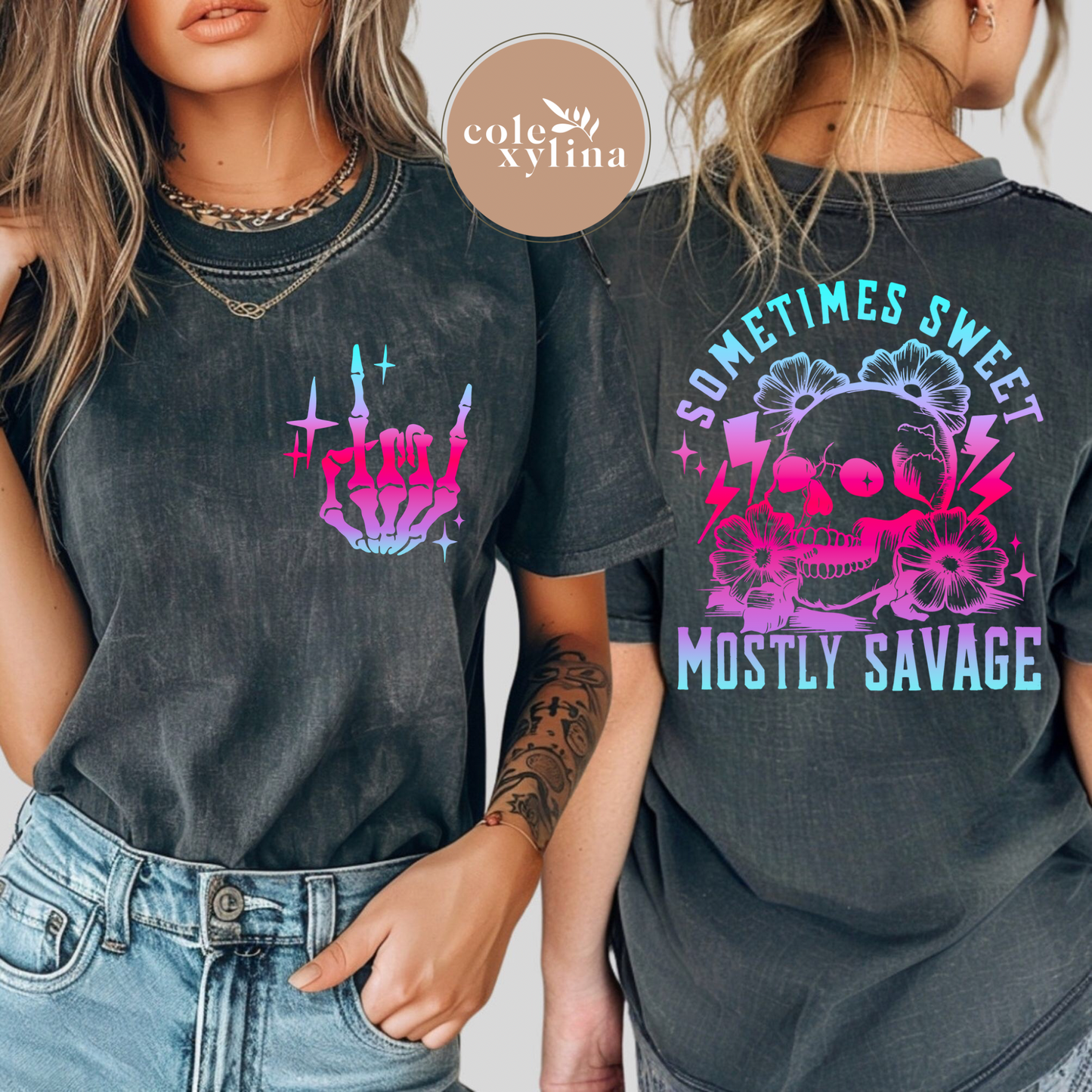 SOMETIMES SWEET MOSTLY SAVAGE A1 (2 PIECE) - DTF TRANSFER