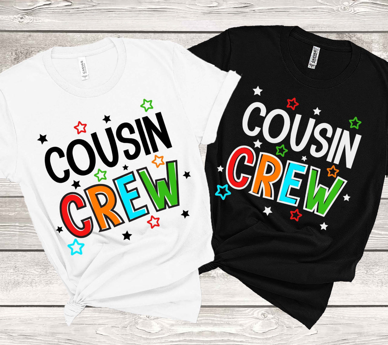 COLORFUL COUSIN CREW (2 COLOR OPTIONS) - DTF TRANSFER