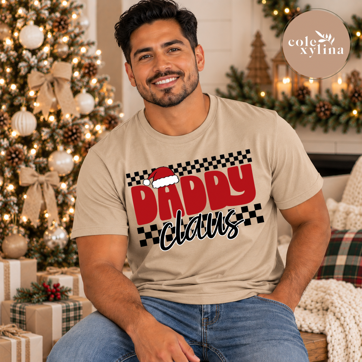 CHECKERED DADDY CLAUS - DTF TRANSFER