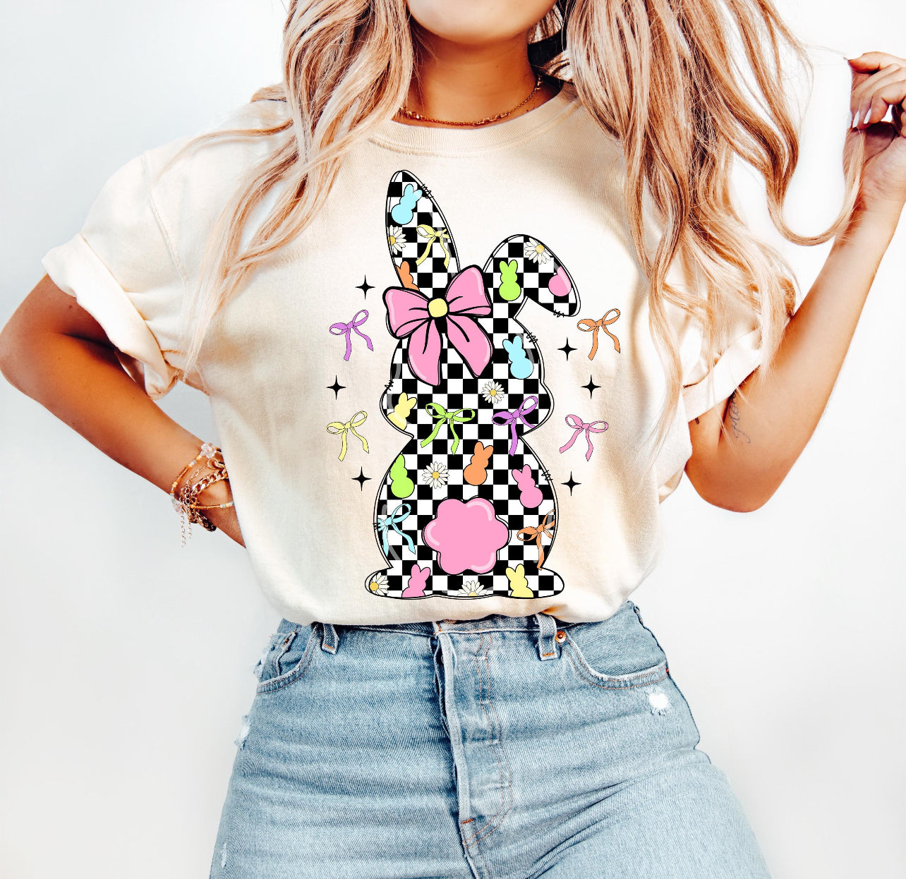 CHECKERED BUNNY MINI COQUETTES - SHIRT