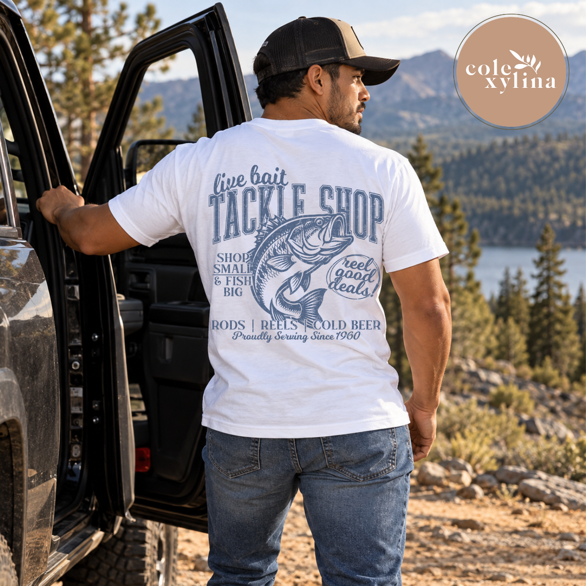 LIVE BAIT TACKLE SHOP BLUE - DTF TRANSFER