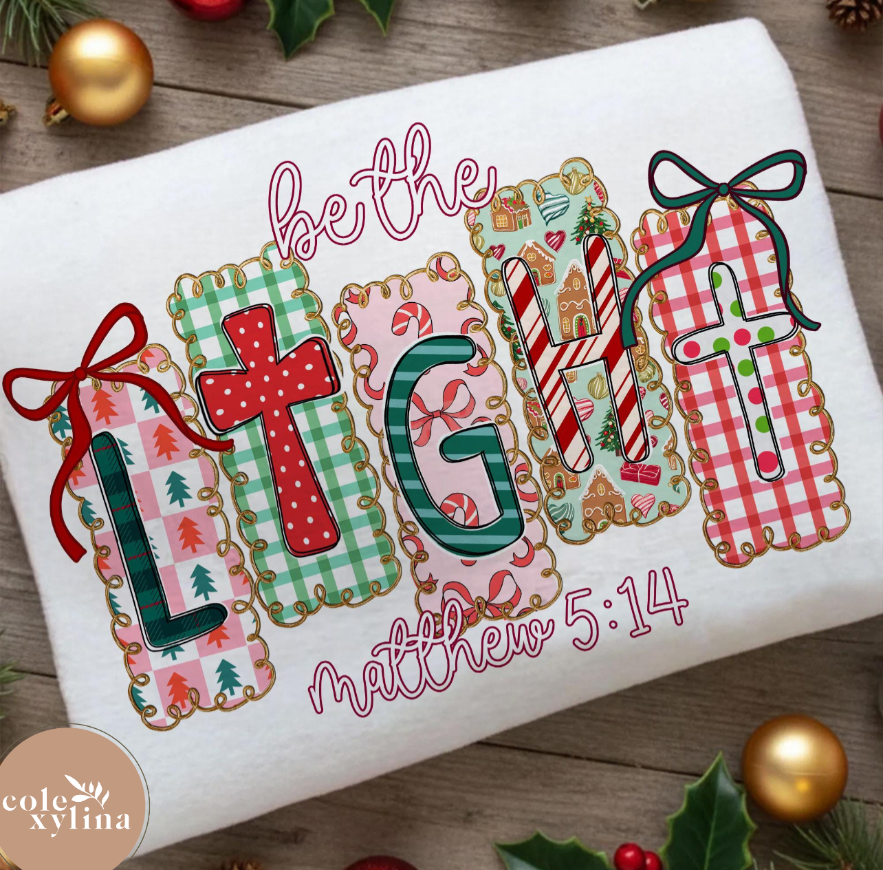 FESTIVE BE THE LIGHT - DTF TRANSFER