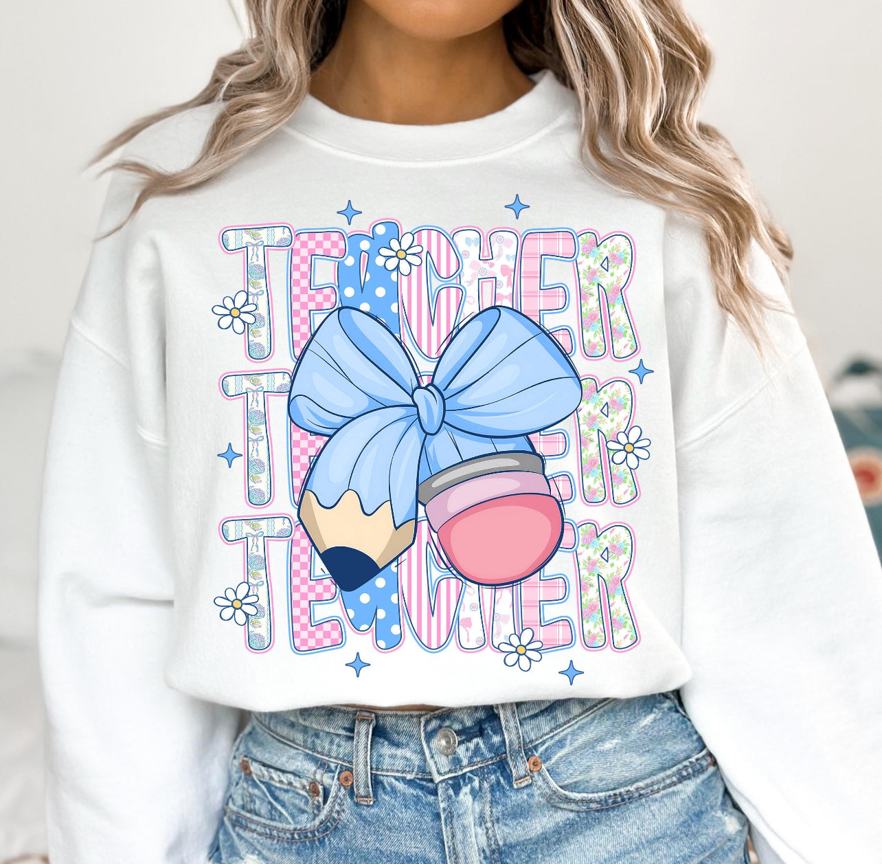 PENCIL BOW TEACHER - DTF TRANSFER