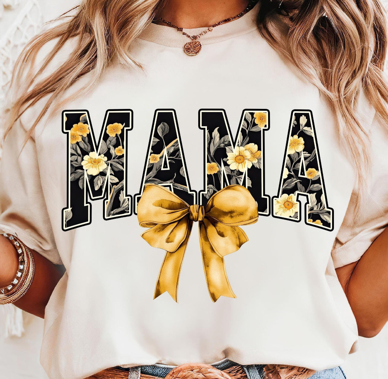 YELLOW COQUETTE MAMA - SHIRT