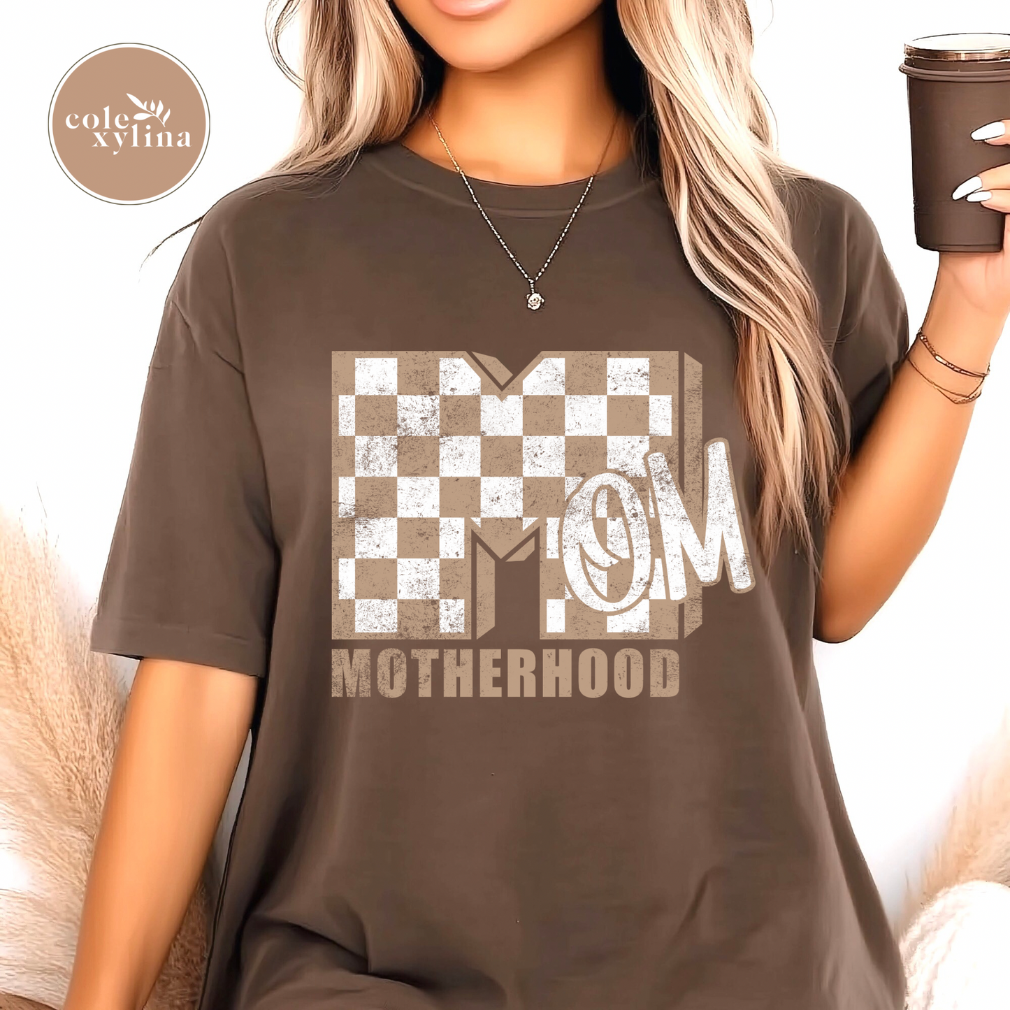 CHECKERED MOM MOTHERHOOD (2 OPTIONS) - DTF TRANSFER