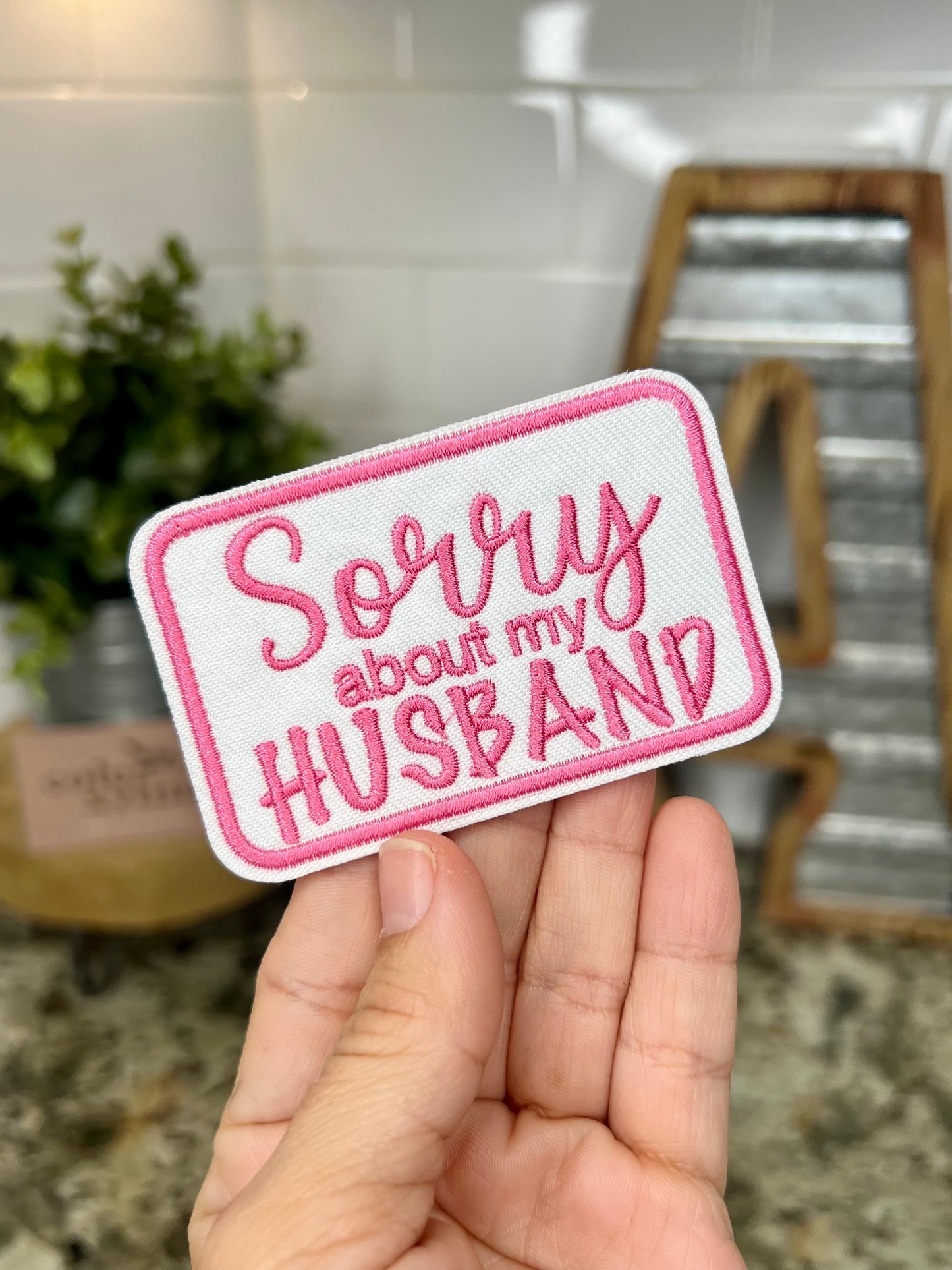 SORRY ABOUT MY HUSBAND - MINI CHENILLE PATCH