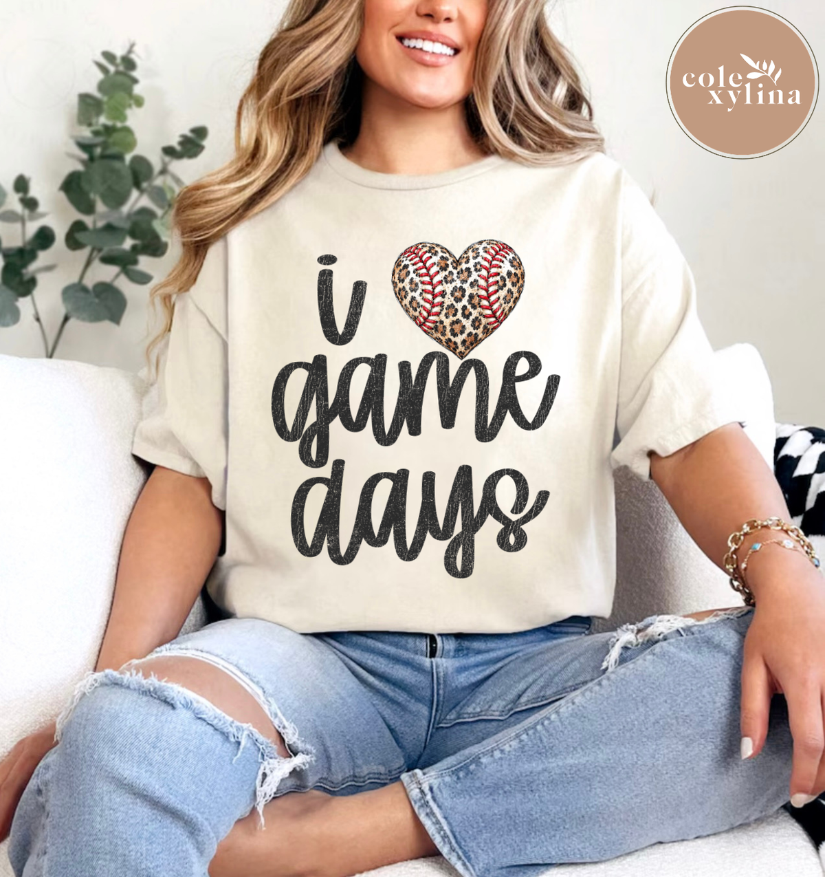 LEOPARD HEART I LOVE GAME DAYS BASEBALL - DTF TRANSFER