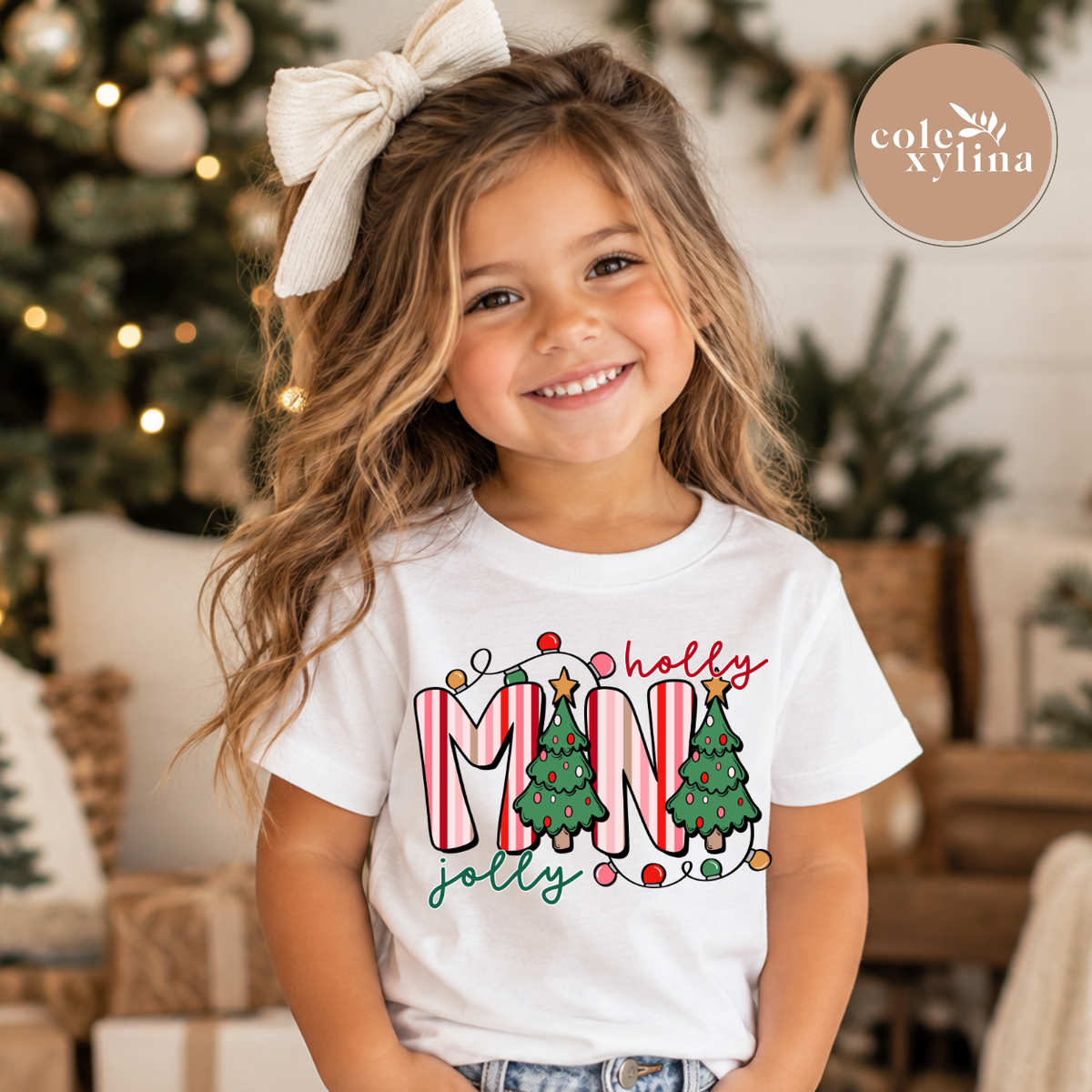 STRIPED HOLLY JOLLY MINI - DTF TRANSFER