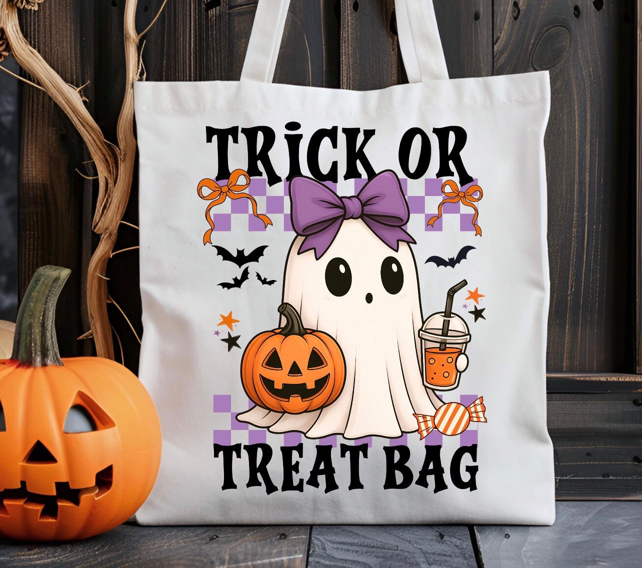 TRICK OR TREAT BAG BLACK - DTF TRANSFER