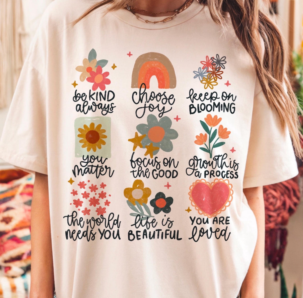 FLORAL KINDNESS AFFIRMATIONS - DTF TRANSFER