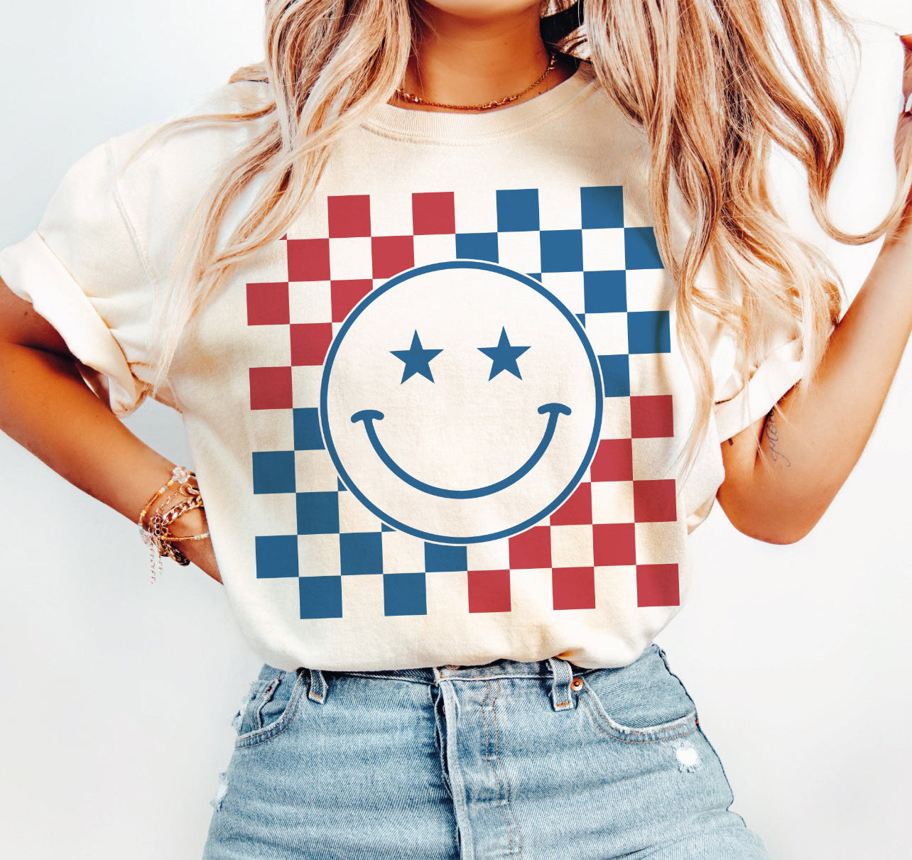 USA CHECKERED SMILE - DTF TRANSFER