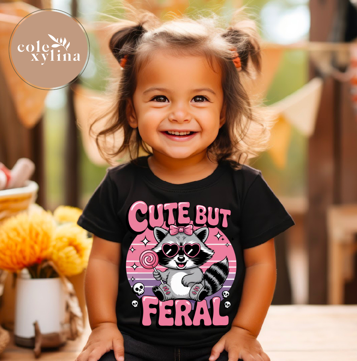 PINK CUTE BUT FERRAL - DTF TRANSFER