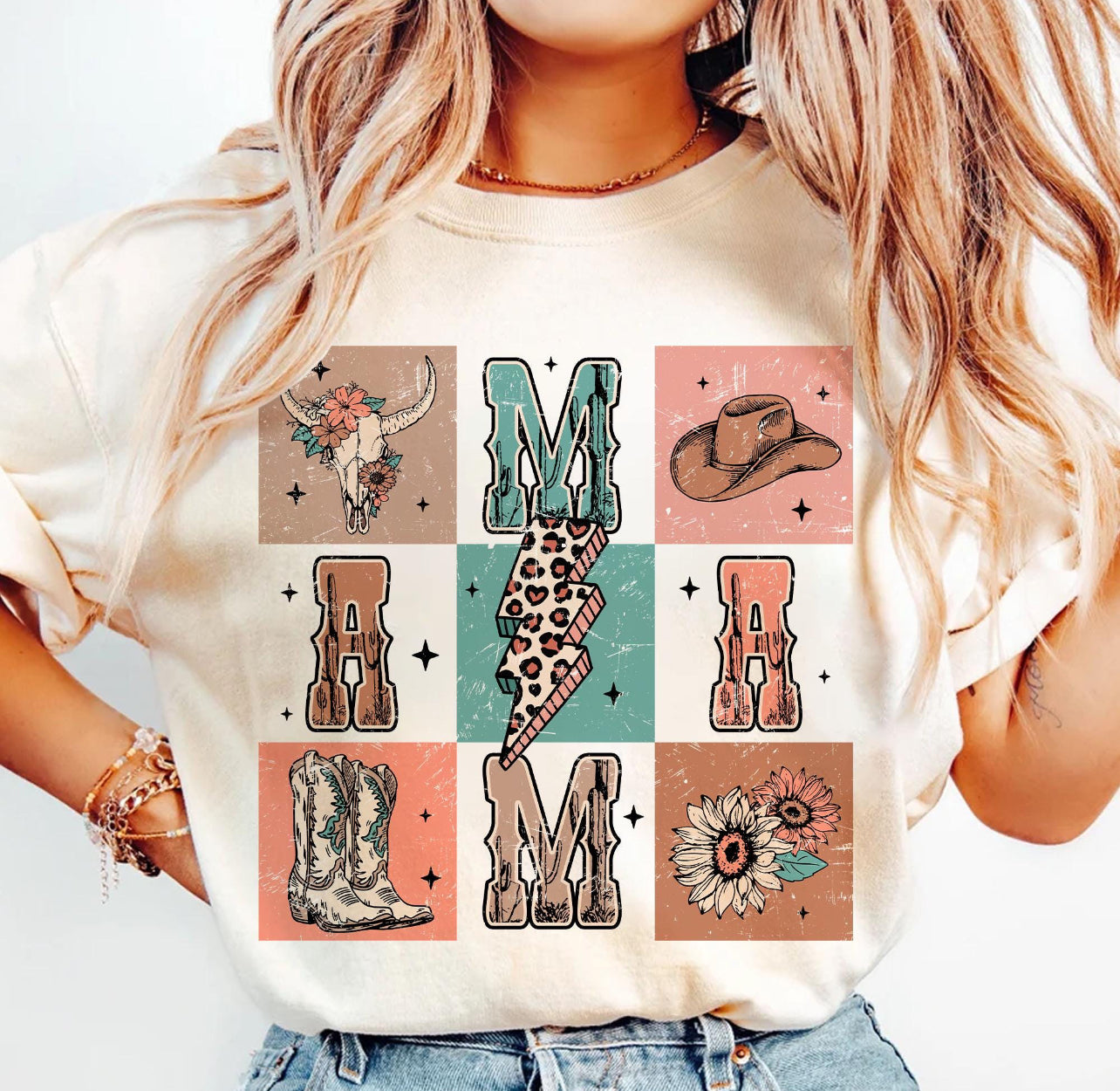 RETRO WESTERN HOWDY MAMA - DTF TRANSFE