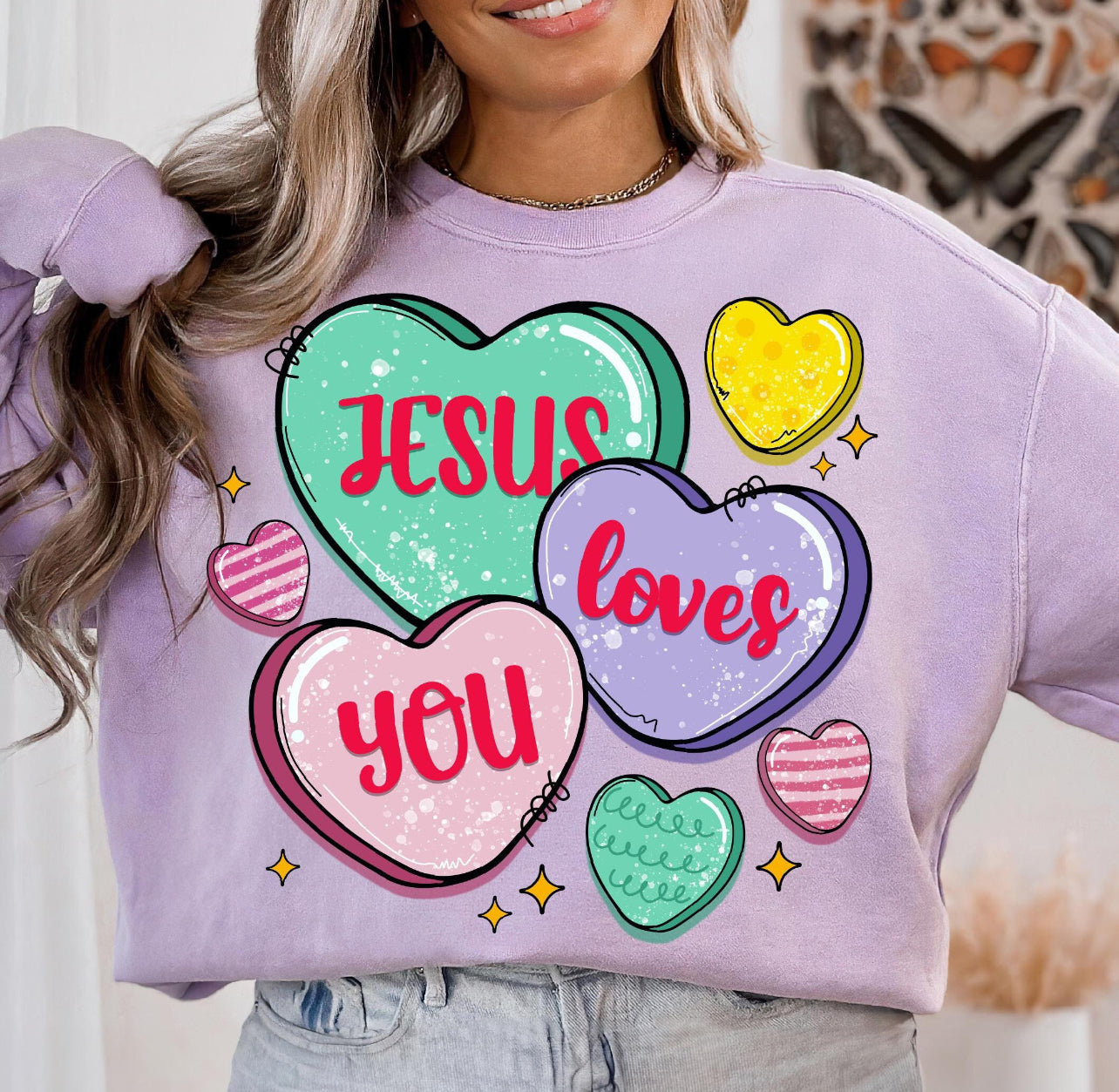 JESUS LOVES YOU SWEETHEARTS - DTF TRANSFERS
