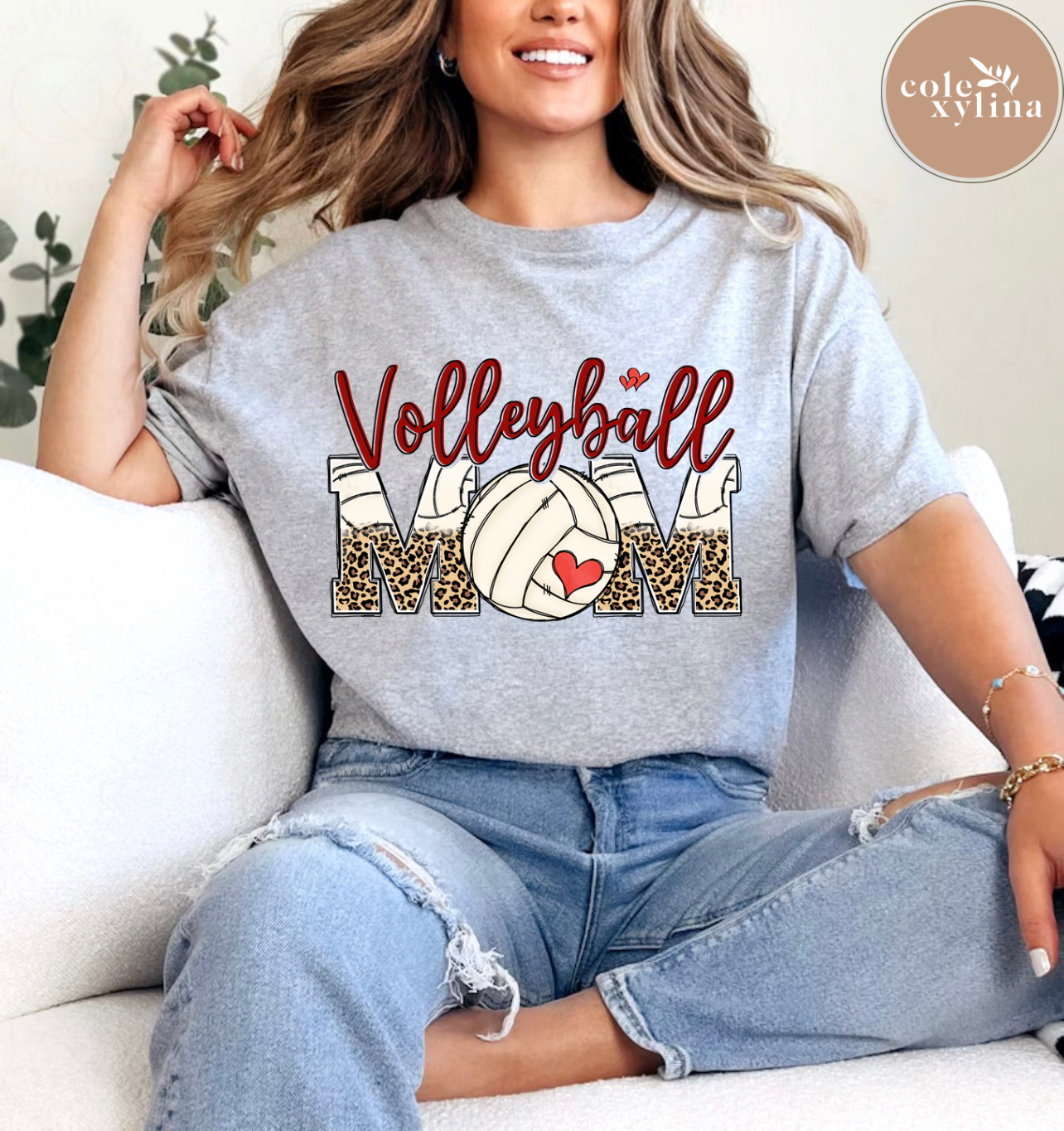 VOLLEYBALL MOM HEART - DTF TRANSFER