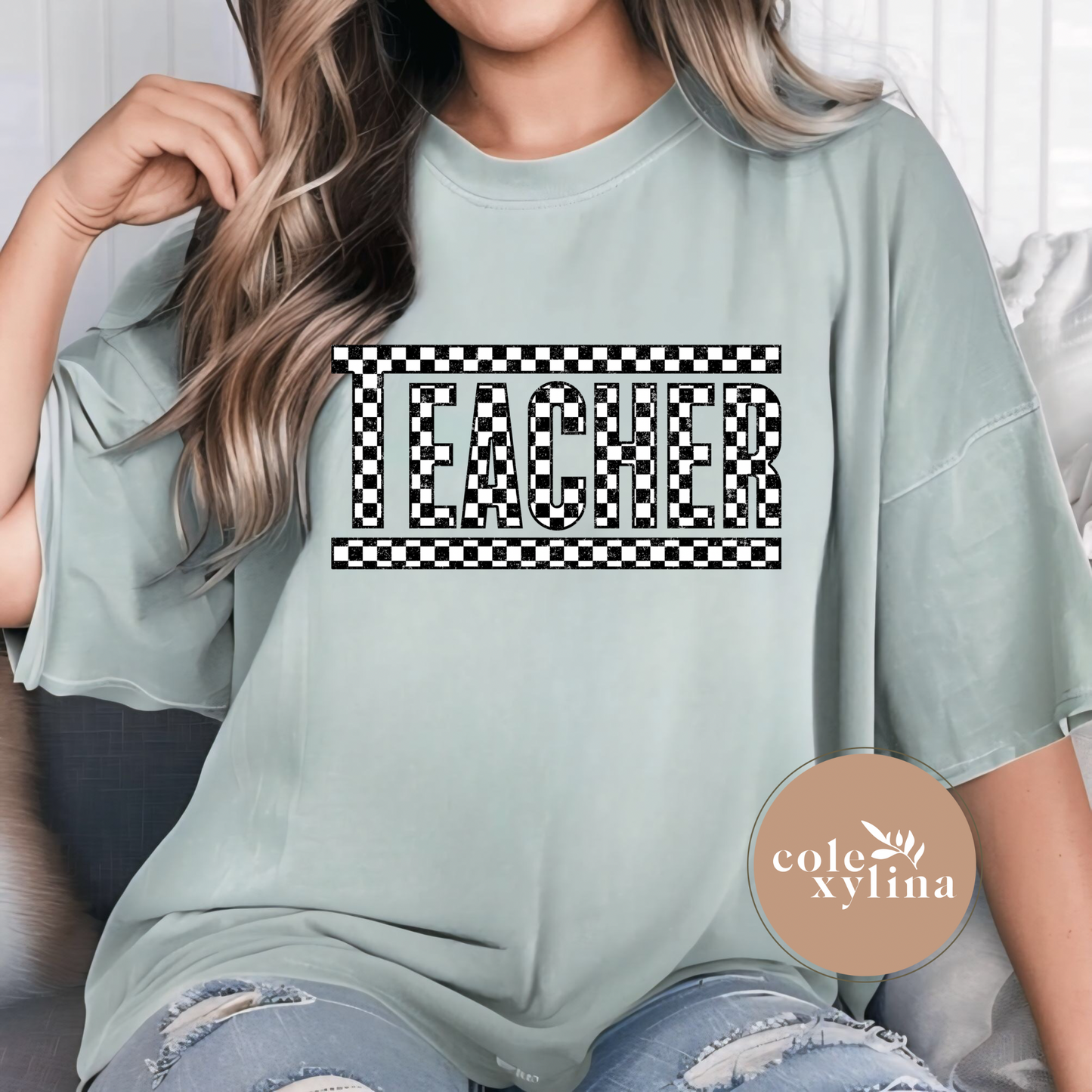 CHECKERED TEACHER - DTF TRANSFER