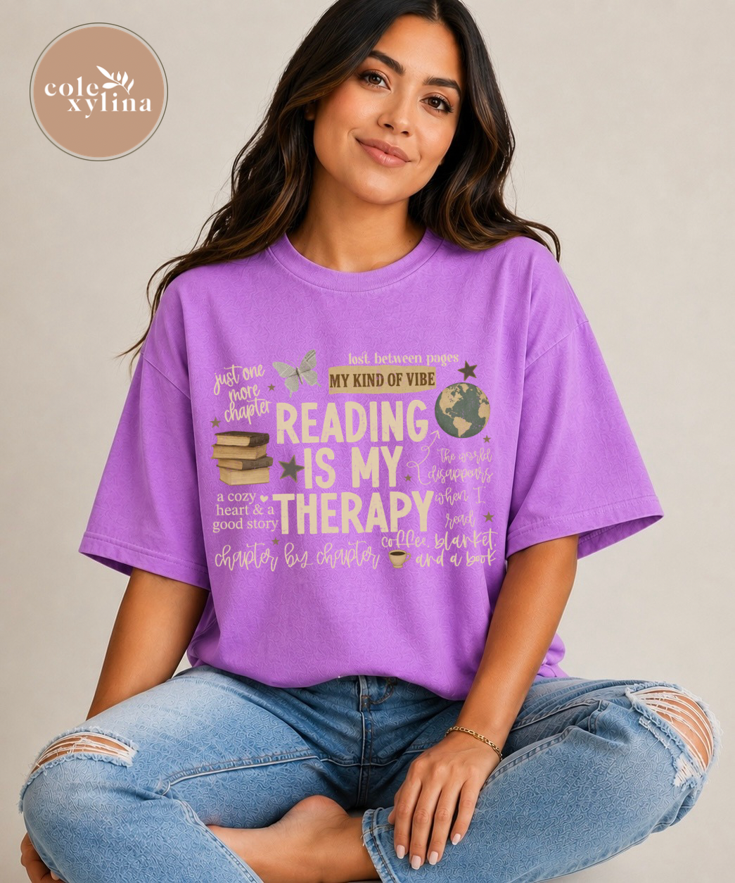 READING IS MY THERAPY LIGHT - DTF TRANSFER